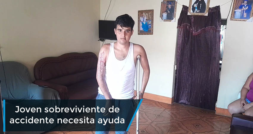 Allan Antonio González: El joven de Condega que sobrevivió a un grave accidente y ahora lucha con las secuelas