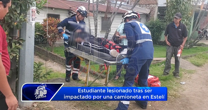 Estudiante lesionado tras ser impactado por una camioneta en Estelí
