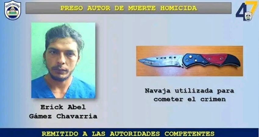 Erick Gómez fue presentado por la policía. Foto: Cortesía