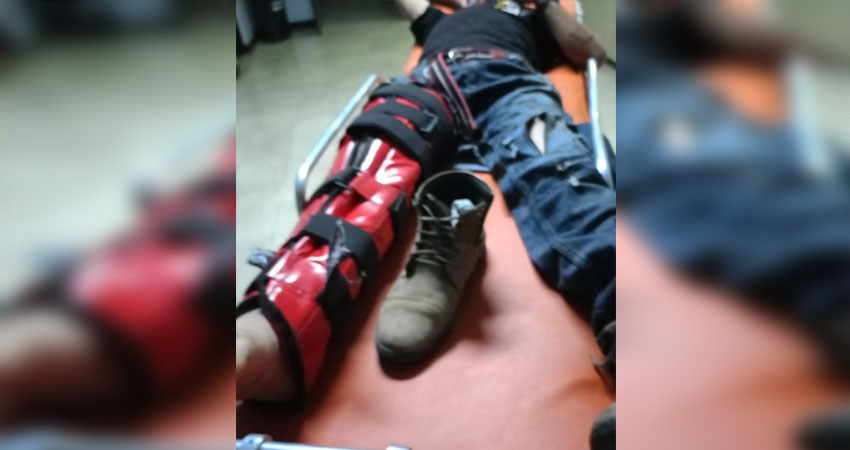 Motociclista lesionado en accidente. Foto: Cortesía/Radio ABC Stereo