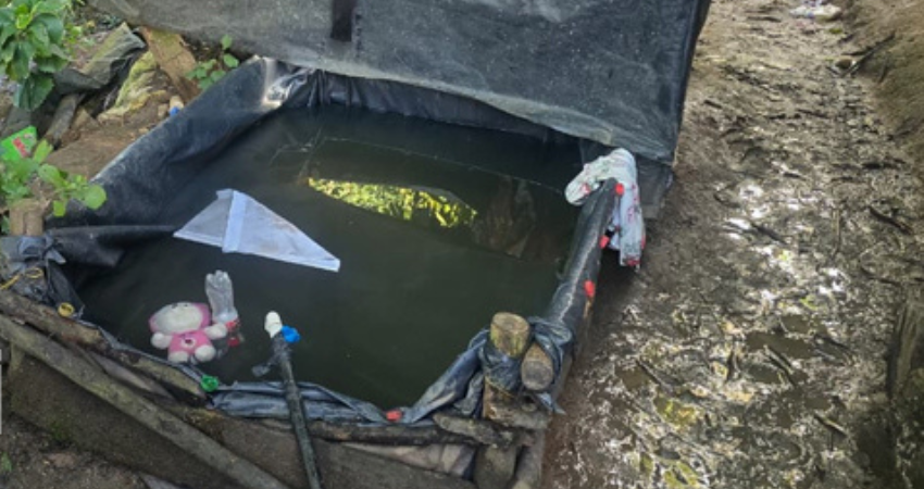 Pila donde pereció la menor. Foto: TN8