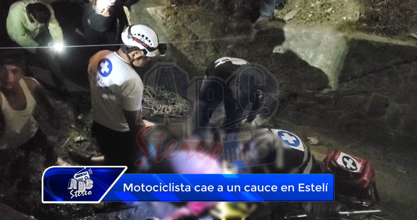 Motociclista cae a un cauce en Estelí