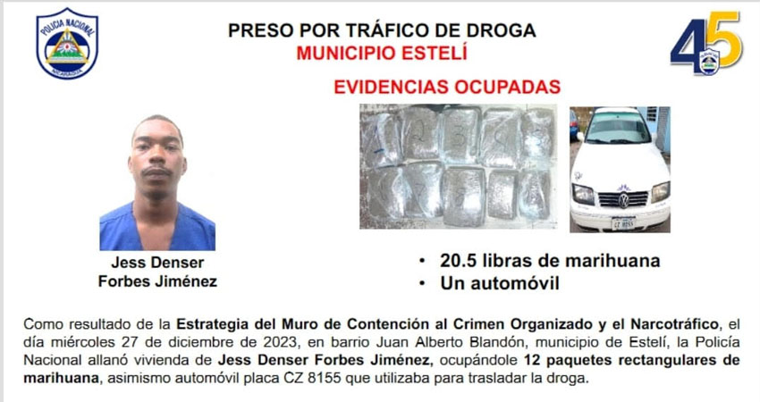 Jess Denser Forbes se encuentra a la orden del Ministerio Público. Foto: Cortesía / Policía Nacional Jess Denser Forbes se encuentra a la orden del Ministerio Público. Foto: Cortesía / Policía Nacional