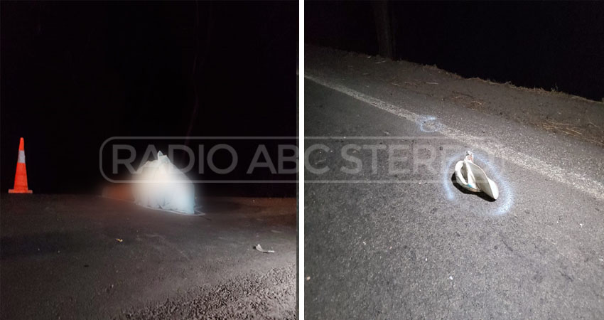 El cuerpo de la víctima quedó a mitad de la carretera.     Foto: José Enrique Ortega El cuerpo de la víctima quedó a mitad de la carretera.     Foto: José Enrique Ortega