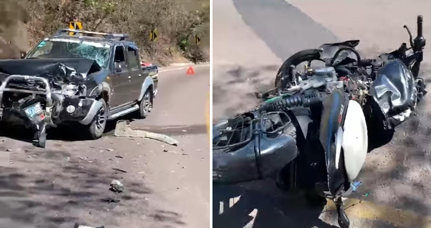 La colisión ocurrió en la cuesta La Cucamonga. Foto: Captura de pantalla