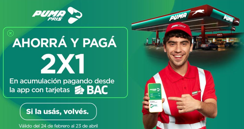 ¡Duplica tus puntos! Puma Energy y BAC lanzan promoción exclusiva con la app Puma PRIS ¡Duplica tus puntos! Puma Energy y BAC lanzan promoción exclusiva con la app Puma PRIS