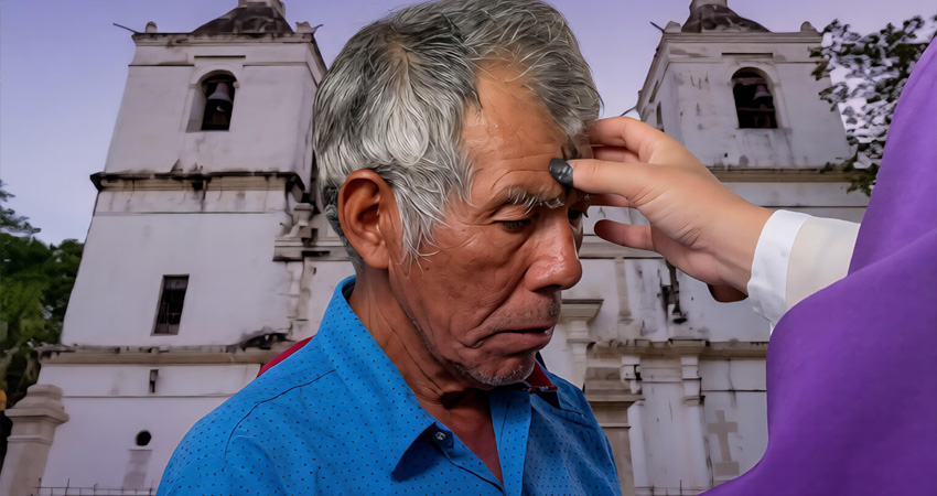 El Miércoles de Ceniza se impone la salía de la Cruz. Foto: Cortesía/Parroquia Nuestra Señora de La Asunción Ocotal