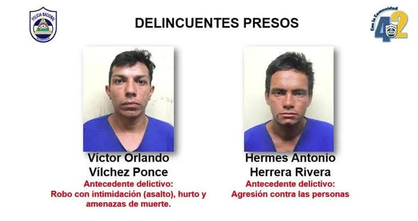 Supuestos autores del robo. Foto: Policía Nacional Supuestos autores del robo. Foto: Policía Nacional