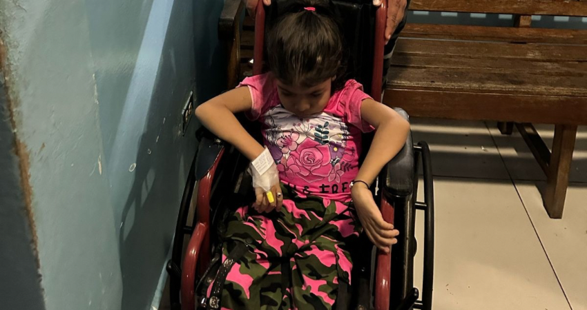 Milagros Espinoza enfrenta desde su nacimiento una dura batalla contra el mielomeningocele y la hidrocefalia. Foto: Cortesía Milagros Espinoza enfrenta desde su nacimiento una dura batalla contra el mielomeningocele y la hidrocefalia. Foto: Cortesía