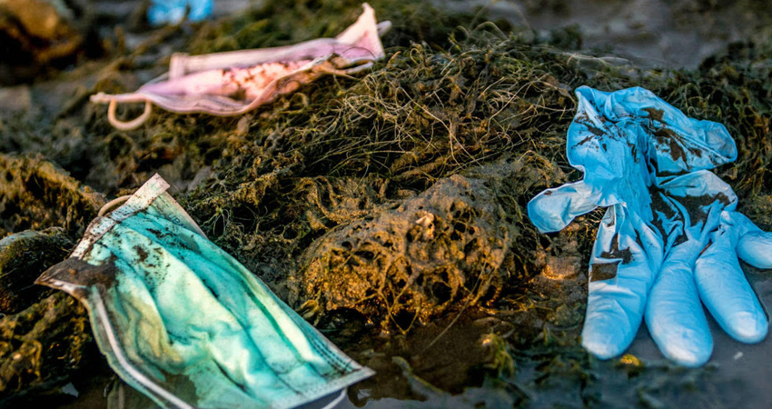 El 38% de la basura era mascarillas y guantes de látex. Foto de referencia.