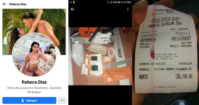 El perfil falso aparece como Rebeca Diaz. Foto: Cortesía El perfil falso aparece como Rebeca Diaz. Foto: Cortesía