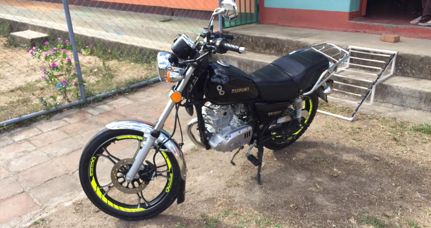 Motocicleta robada. Foto: Cortesía Motocicleta robada. Foto: Cortesía