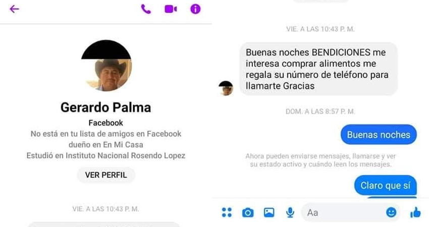 Desde este perfil contactaron a la comerciante. Foto: Cortesía/Radio ABC Stereo