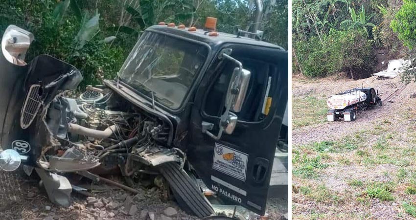 La cisterna cayó a un abismo de 80 metros de profundidad. Foto: Cortesía/Radio ABC Stereo La cisterna cayó a un abismo de 80 metros de profundidad. Foto: Cortesía/Radio ABC Stereo