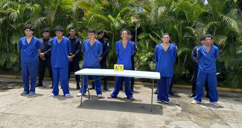 Detenidos por la Policía Nacional en Chinandega. Foto: Cortesía/Radio ABC Stereo