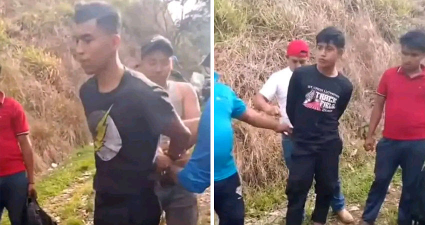 Pobladores capturaron a supuesto delincuente. Foto: Cortesía/Radio ABC Stereo
