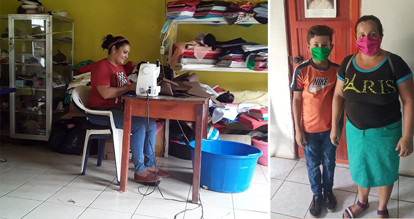 En Wiwilí, Nueva Segovia, la meta es de 3 mil mascarillas. Fotos: Cortesía/Radio ABC Stereo En Wiwilí, Nueva Segovia, la meta es de 3 mil mascarillas. Fotos: Cortesía/Radio ABC Stereo