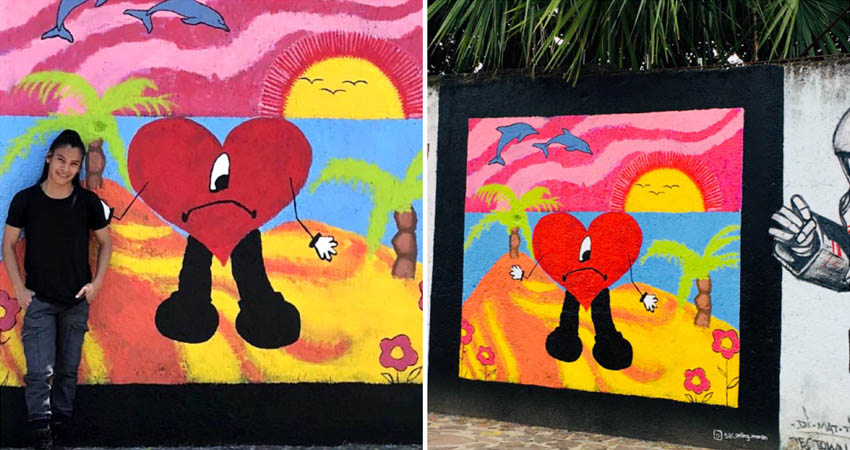 El mural fue pintado por el joven artista Erling Morán. El mural fue pintado por el joven artista Erling Morán.