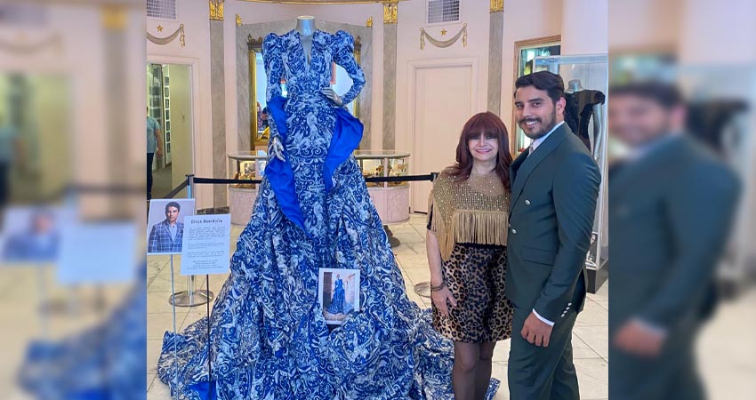 Un vestido a la talla de Hollywood, creado por el joven nicaragüense. Foto: Cortesía Un vestido a la talla de Hollywood, creado por el joven nicaragüense. Foto: Cortesía