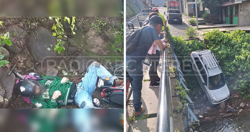 Un motociclista fallecido y una camioneta cae al vacío, en diferentes accidentes.   Foto: Cortesía / Radio ABC Stereo