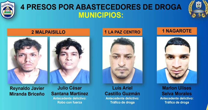 Acusados de abastecimiento de droga en León. Foto: Cortesía/Radio ABC Stereo