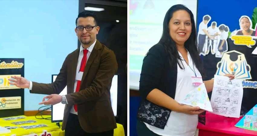 Docente Melba González, (Primer Lugar femenino) y Profesor Elmer Gómez (Tercer Lugar masculino) Concurso  docentes de secundaria. Foto: Cortesía/Radio ABC Stereo Docente Melba González, (Primer Lugar femenino) y Profesor Elmer Gómez (Tercer Lugar masculino) Concurso  docentes de secundaria. Foto: Cortesía/Radio ABC Stereo