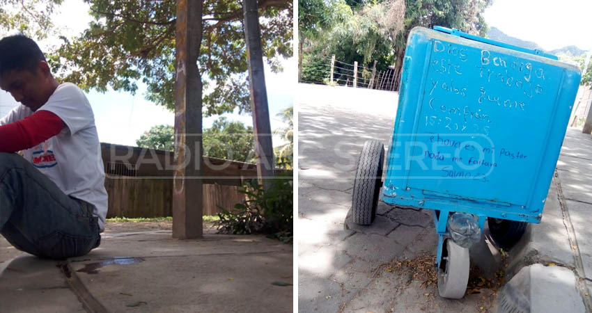 Sujetos se acercaron al vendedor de helados para robarle. Foto:Denis García Sujetos se acercaron al vendedor de helados para robarle. Foto:Denis García