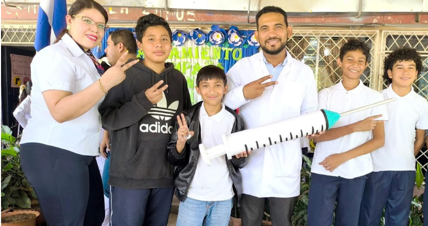 La campaña en Nueva Segovia se lanzó en la escuela Gabriela Mistral, de Ocotal. Foto: Cortesía/Radio ABC Stereo La campaña en Nueva Segovia se lanzó en la escuela Gabriela Mistral, de Ocotal. Foto: Cortesía/Radio ABC Stereo