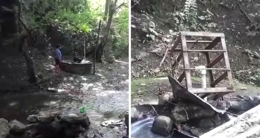 Los delincuentes rompieron el candado que tenía el pozo, para cometer el delito. Foto: Cortesía/Radio ABC Stereo