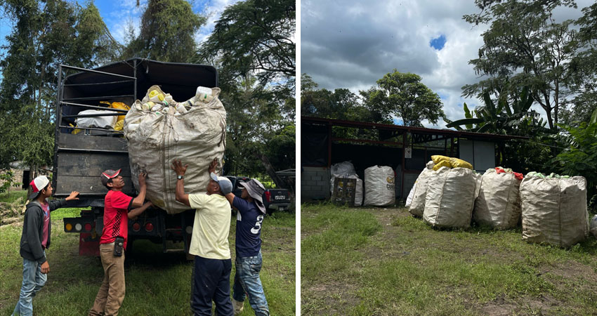 Productores y empresas del sector tabacalero entregaron los envases, que serán transformados en madera plástica.