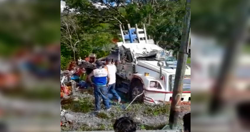 El transporte de carga iba de Jinotega hacia Managua. Foto: Captura de pantalla