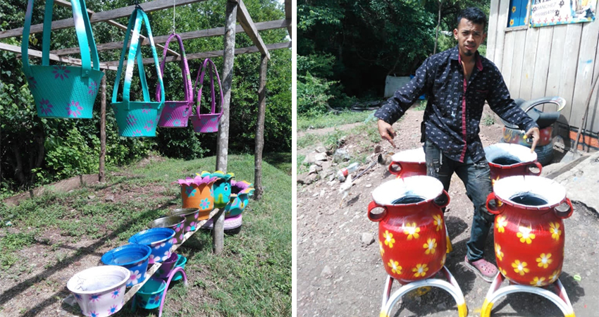 Alex Javier Sánchez le buscó otra "vida" a las llantas. Foto: Famnuel Úbeda/Radio ABC Stereo