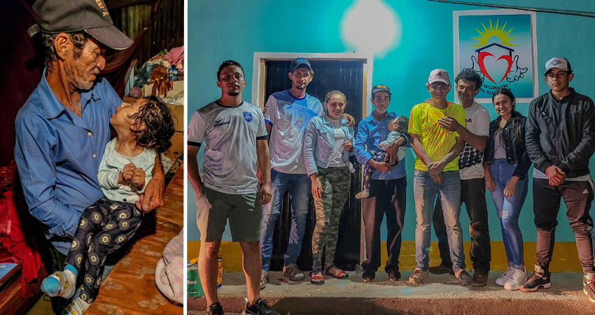 Don Manuel y su nieta recibieron la vivienda mejorada por la Fundación Mi Corazón es Tu Corazón. Foto: Cortesía/Radio ABC Stereo