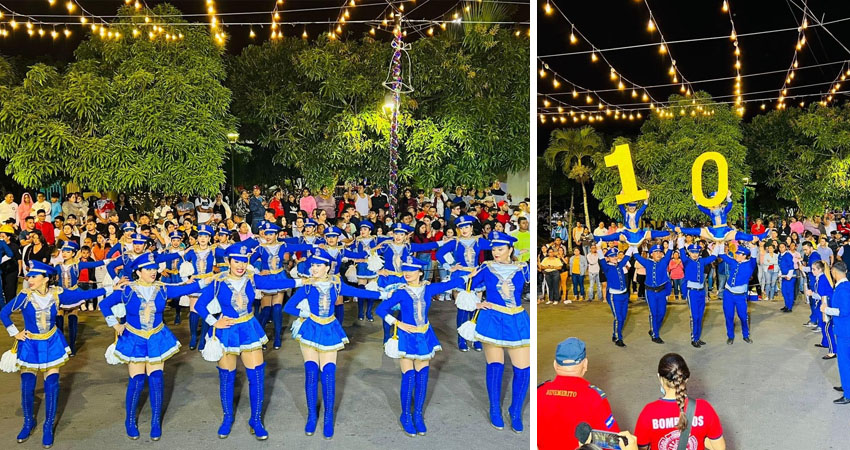 Las bandas rítmicas recorrieron la calle central. Foto: Cortesía